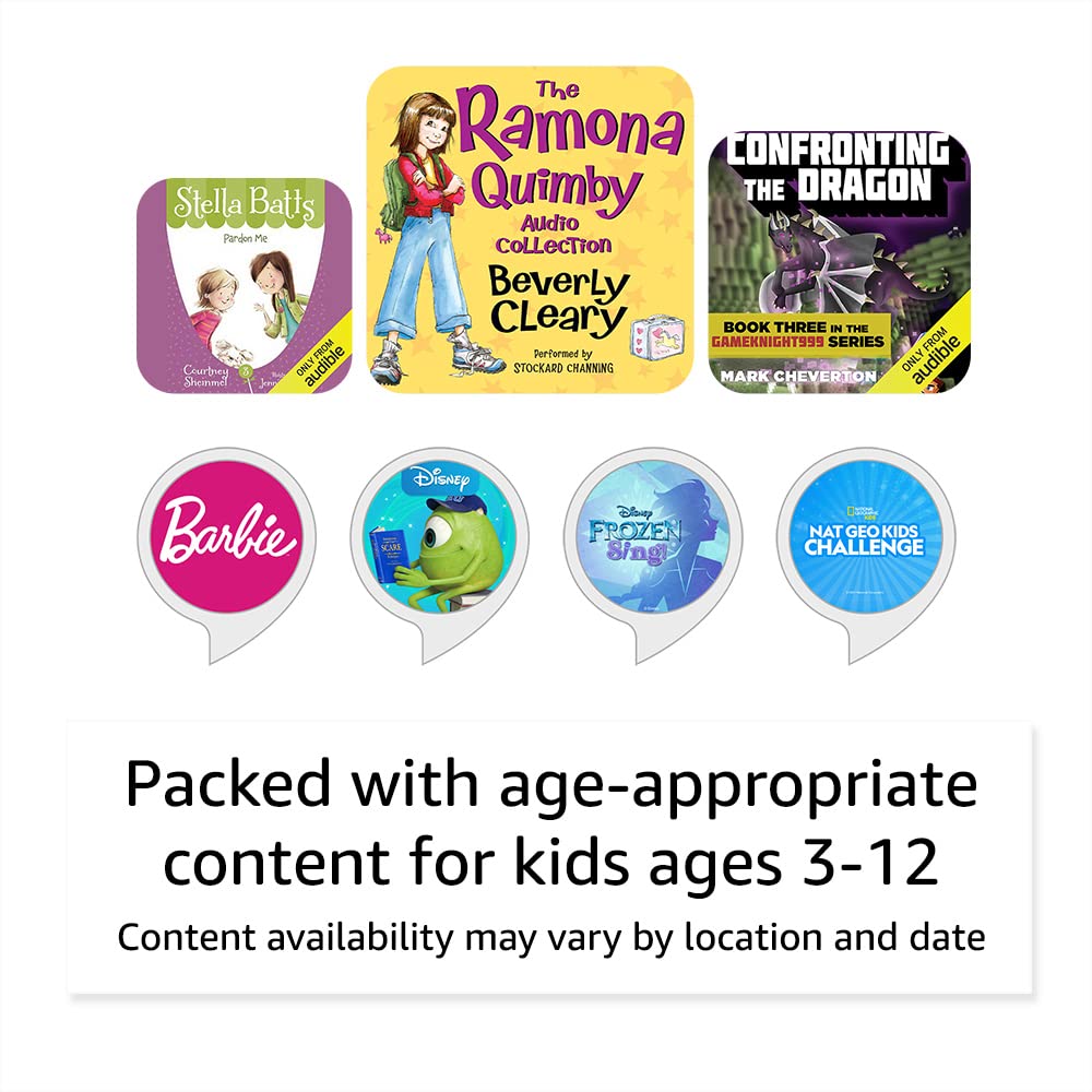 Amazon Echo Dot Kids with Alexa, Designed for kids, with parental controls, Includes 1 Year of Amazon Kids+, Dragon
