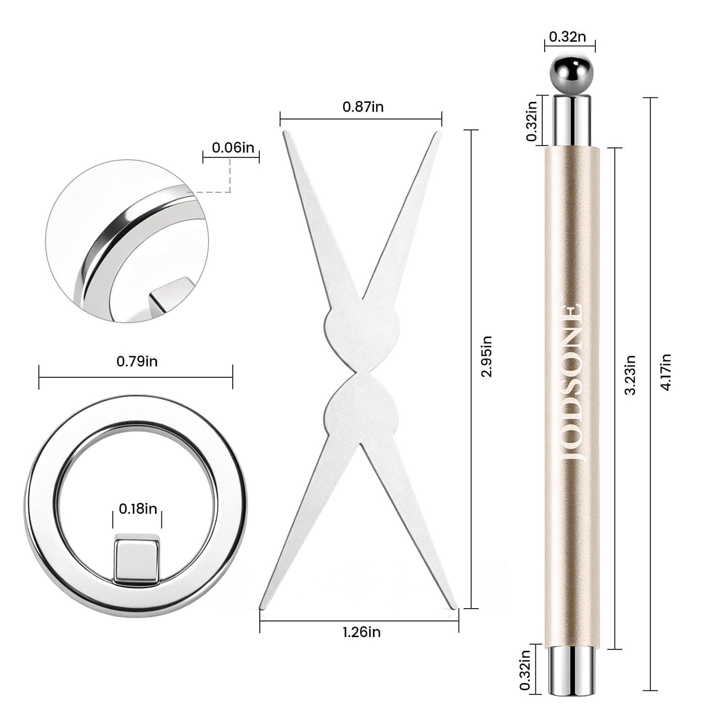 JODSONE Ring Cat Eye Magnet Set for Nails with Hollow Circle,Ball Magnet & 3-in-1 Magnetic Tool for Black Hole,Halo & Multi Effects,Cat Eye Gel Polish Nail Art DIY Salon Use