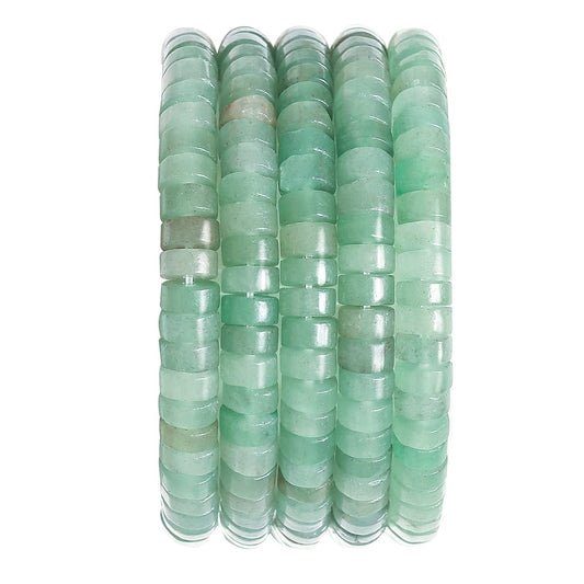 Natural Green Aventurine Stone Spacer Beads 6x3mm 38cm/str Flat Round Loose Semi Gemstone Caps for Making Bracelets Necklace
