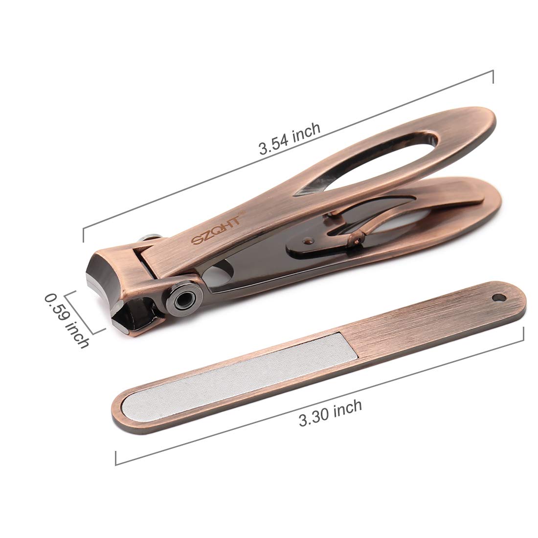 SZQHT Ultra Wide Jaw Opening Nail Clippers Set, Toenail Clippers for Thick Nails, Heavy Duty Nail Cutter, Stainless Steel Toe Nail Clippers for Seniors, Men & Women Manicure,Pedicure,Big(Bronze)
