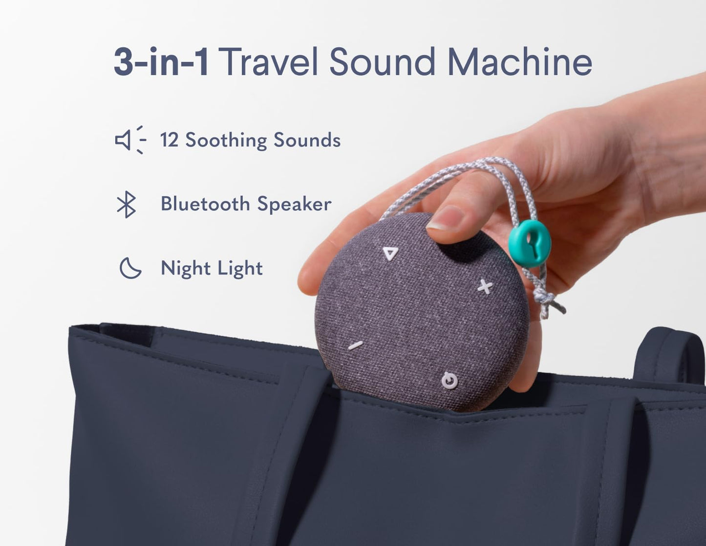 SNOOZ Go 2 Portable White Noise Sound Machine |12 Soothing Sounds | 3-in-1 Bluetooth Speaker & Night Light | Rechargeable Travel Sleep Aid for Adults, Kids | Baby Registry | Bedroom Essential