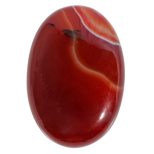 Loveliome Natural Red Agate Oval Polished Worry Stones, Healing Crystal Indoor Fountain Stones Massage Energy Anxiety Relief Items