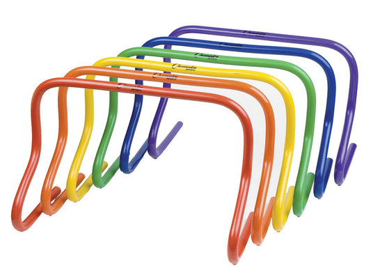 Champion Sports Speed Hurdle Set – 12", Assorted Colors – Set of 6 Mid-Height Hurdles for Agility & Training