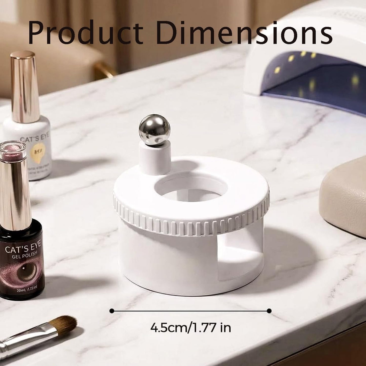 Rotating Cat Eye Magnet for Nails, Glass Ball Rotating Cat's Eye Nail Magnet Tool, Strong Magnetic Cat Eye Gel Polish Magnet for Nail Art, DIY Manicure Tool for Beginners