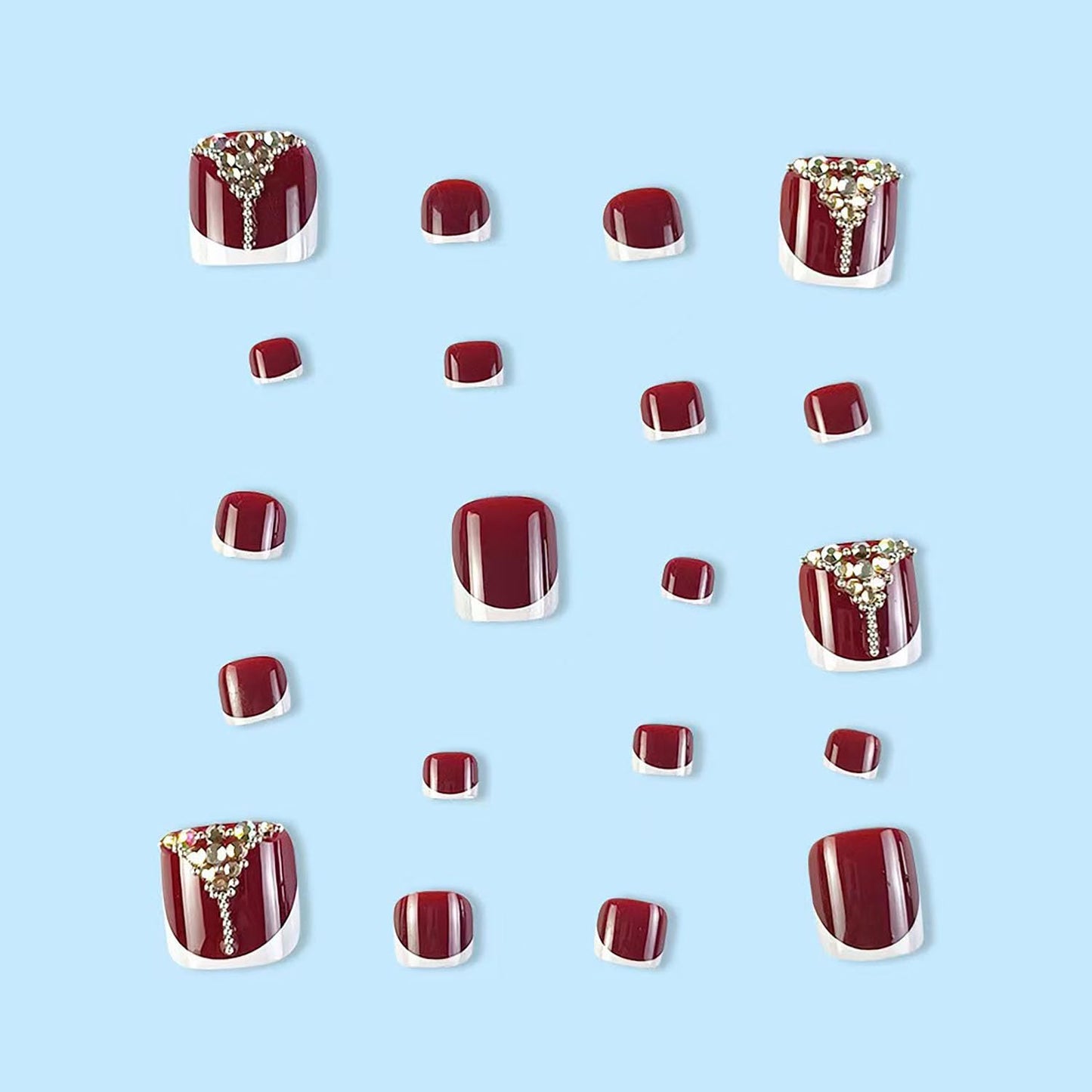 FIEONCIY Press on Toenails with Designs Acrylic Fake Nails for Toe Artificial False Nails with Charms Press on Toe Nails for Spring Summer Stick on Toenails for Women Girls(WSJ2518)