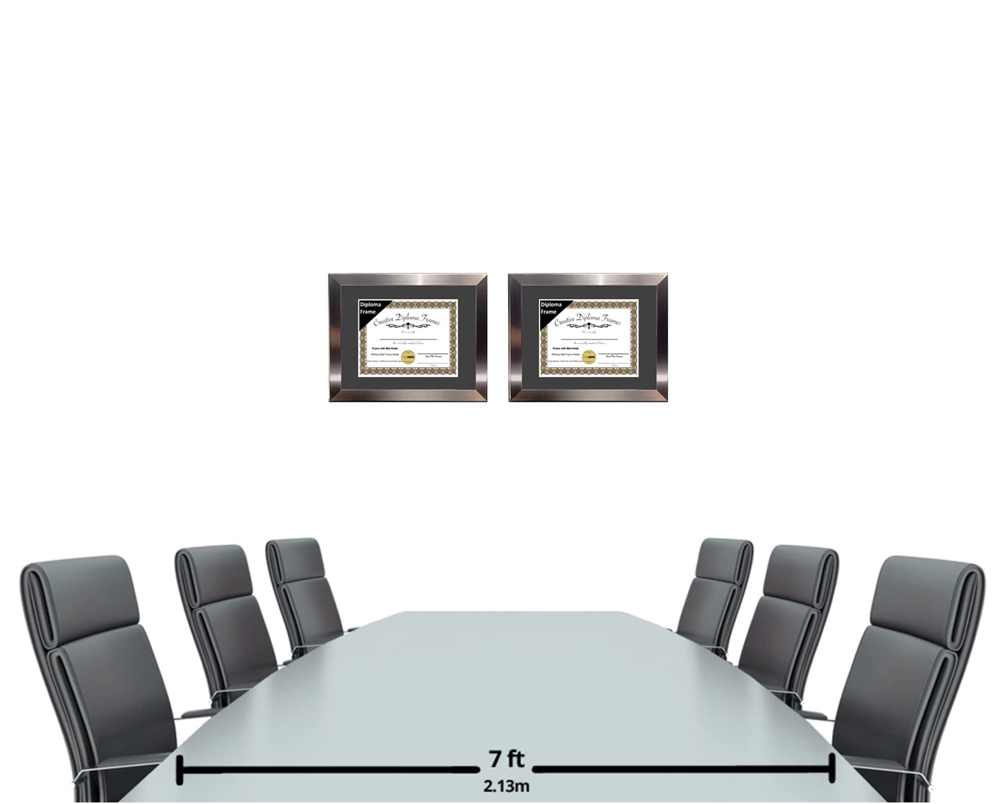 Creative Picture Frames 11” x 14” Stainless Steel Finish Diploma Frame with Black Mat to Hold 8.5 by 11-inch Graduation Documents w/Stand and Wall Hanger