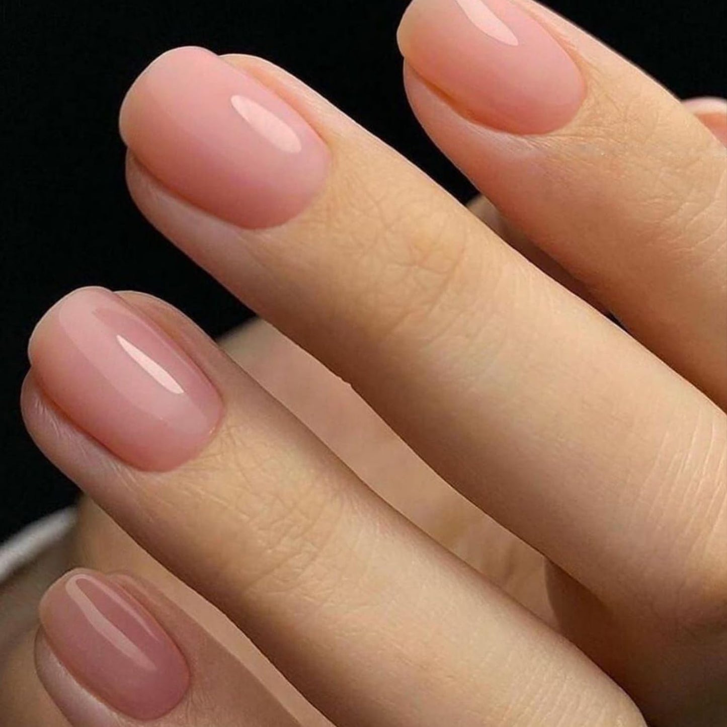 GLAMERMAID Press On Nails Extra Short Square, Jelly Soft Gel Fake Nails Round Squoval, Natural Nude Pink False Nails Tip, Nude Pink Press on Nails Medium Almond, Natural Jelly Gel Nails Pure Stiletto