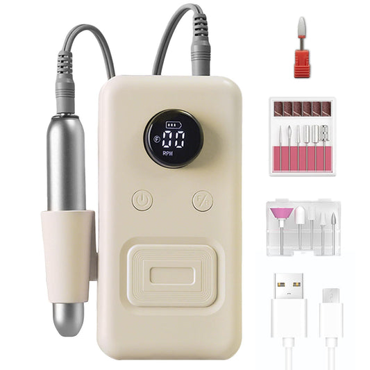Risirica Professional Rechargeable Nail Drill 45000 RPM,Portable Cordless Efile Kit,Rechargeable Electric Nail File for Shaping, Removing & Polishing Gel Nails,for Manicure,Salon,Home,Pedicure