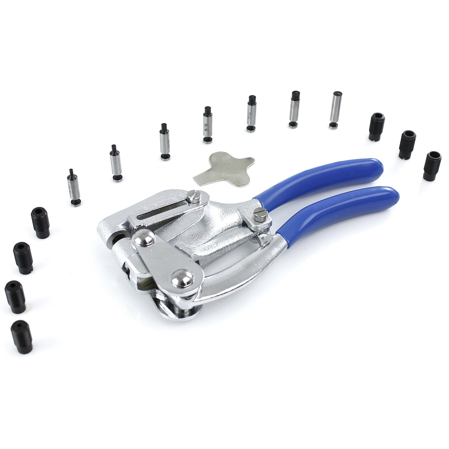 Capri Tools CP21050 21050 Metal Hole Punch Set With Puncher 16 Piece, Black