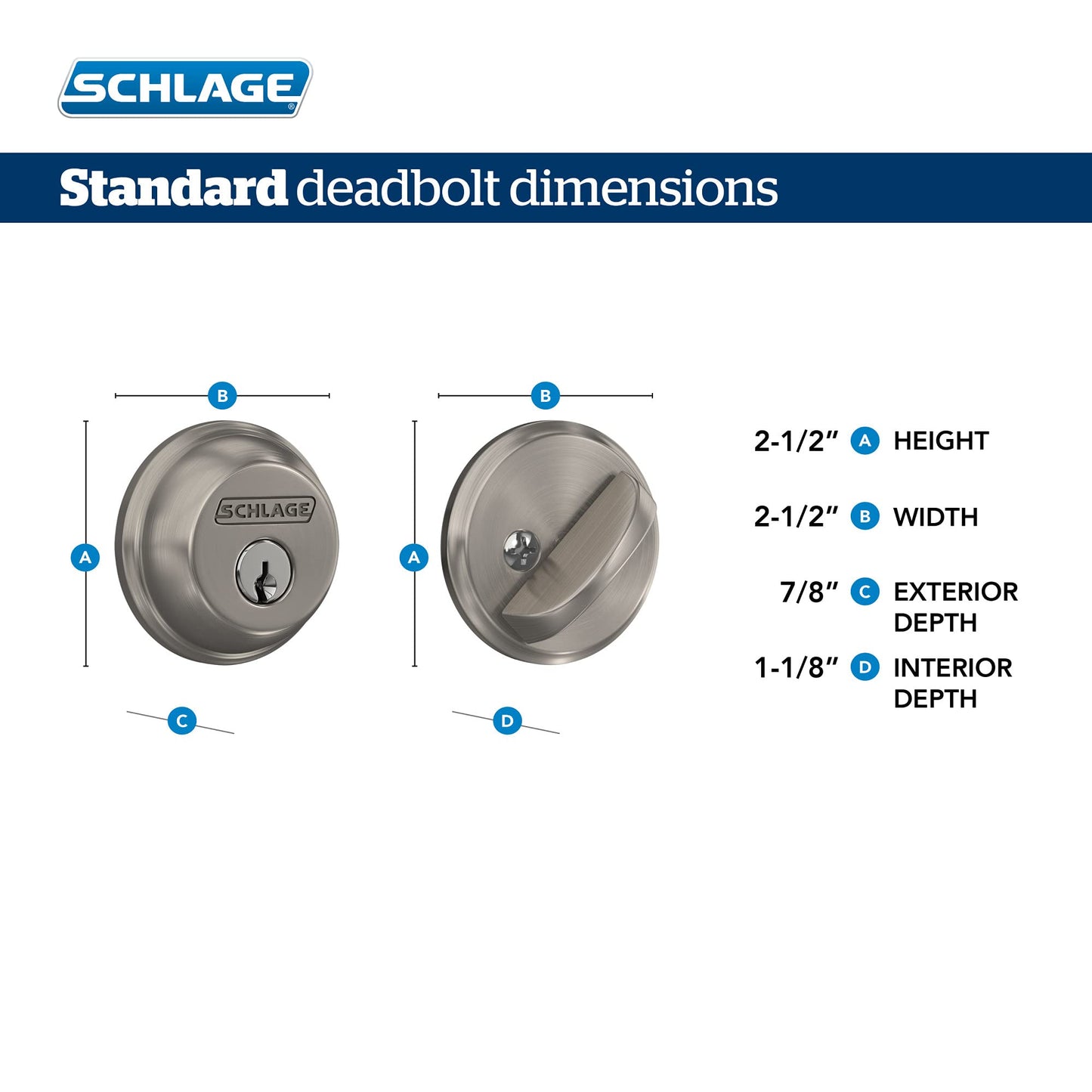 Schlage FB50 N G PLY 622 Single Cylinder Deadbolt and Keyed Entry Plymouth Knob, Matte Black