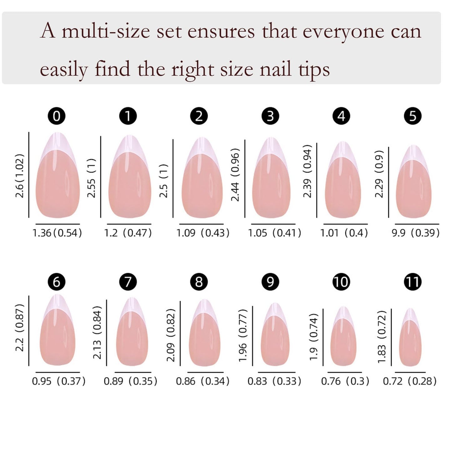 360Pcs Coffin French Tip Press-On Nails – Glossy Finish, Almond Shape, Reusable Kit with Jelly Stickers & Tools for Daily Wear, Weddings, Coffee Dates & More