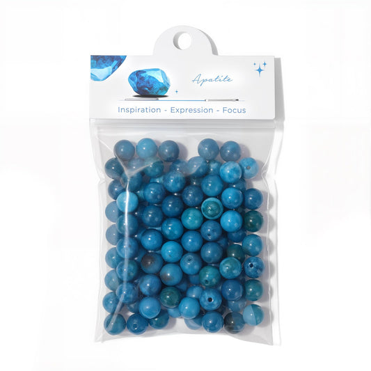 Raicegs 100pcs 8mm Apatite Beads Natural Gemstone Beads Round Loose Beads for Jewelry Making DIY Bracelets Necklace
