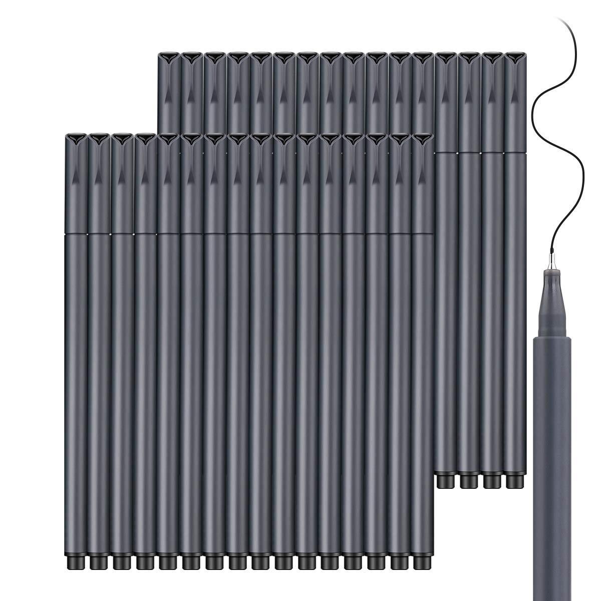 Taotree Journal Planner Pens, 24 Black Fine Point Pens, Ideal for Art, Crafts, Scrapbooks, School, Office, and More