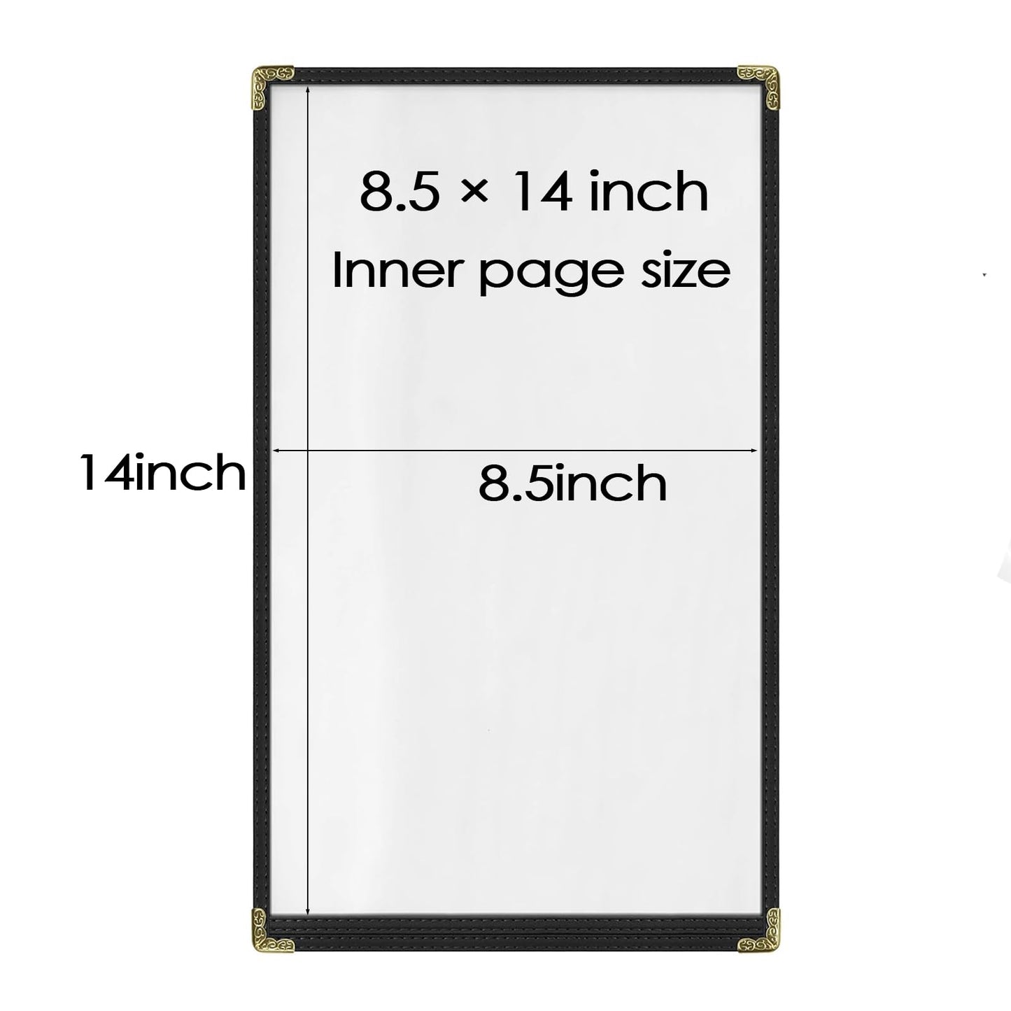 Menu Covers 25 Pack 8.5 x 14 inch - Black Vinyl Menu Holders with Clear Sleeves | 2-View Waterproof Restaurant Menu Protectors | Top-Loading for Cafes, Diners & Catering