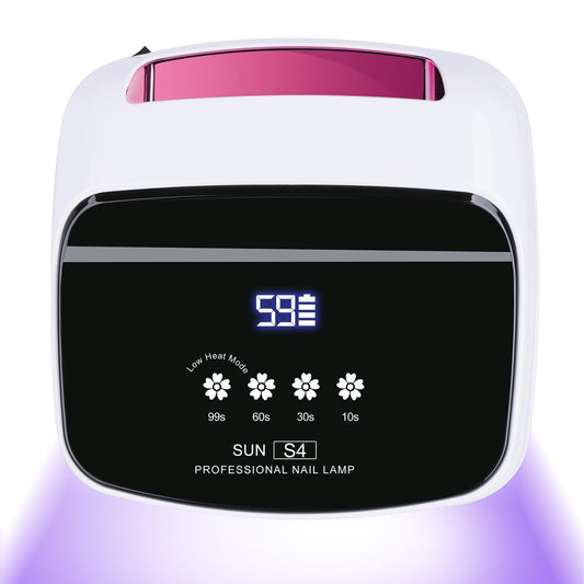 ANYINS UV Nail Lamp, 288W 8 Hours Super Long-Lasting 15600mAh Professional Cordless UV LED Lamp for Nails 66Pcs Lamp Beads Automatic Sensor Gel Nail uv Light for Nail Art at Home and in Salons Pink