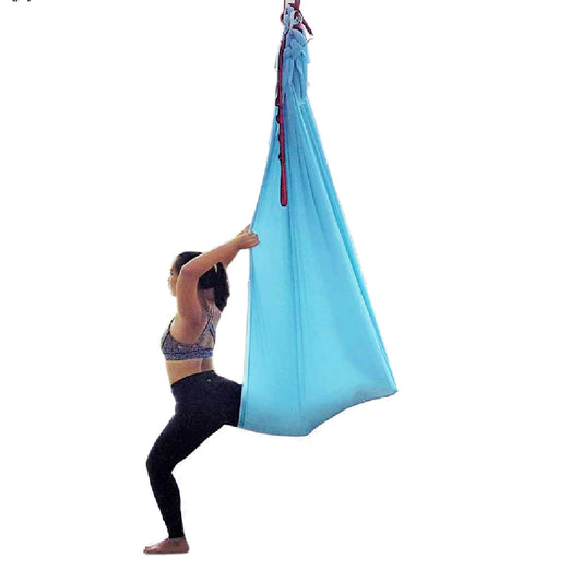 Wellsem Deluxe 5.5 Yards x 3 Yards Yoga Flying Swing Aerial Yoga Hammock Silk Fabric (Sky Blue)