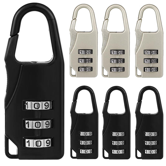 LIFKOME Digital Combination Lock 3-Digit Resettable Password Padlock for Luggage Suitcase Backpack Cabinet Portable Security Lock for Travel and Home Use 2.16X0.78X0.31In 6-Pack