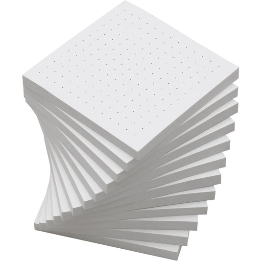 (12 Pad) Dotted Sticky Notes, 3x3 Inch, Dot Grid Self-Stick Notes, Easy to Post for School, Office, Notebook, White Color Pads/Pack