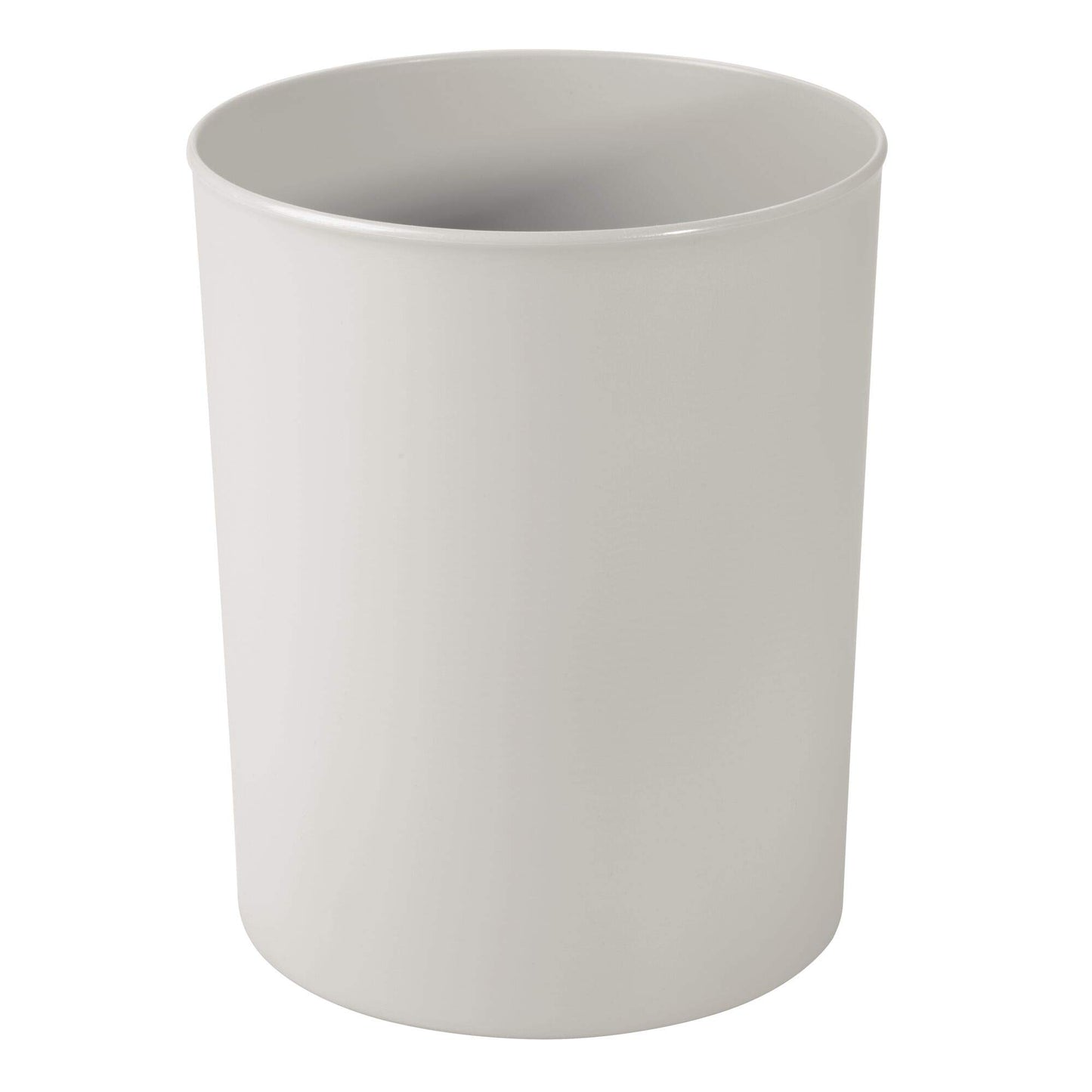 iDesign Franklin BPA-Free Plastic Round Waste Basket, 8" x 8" x 9.75", Light Gray,19802