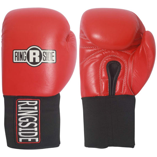 Ringside Competition Leather Boxing Gloves - USA Boxing Approved, Hook & Loop Closure, Safety Gloves for Boxing Training & Competition, Red, 12 oz