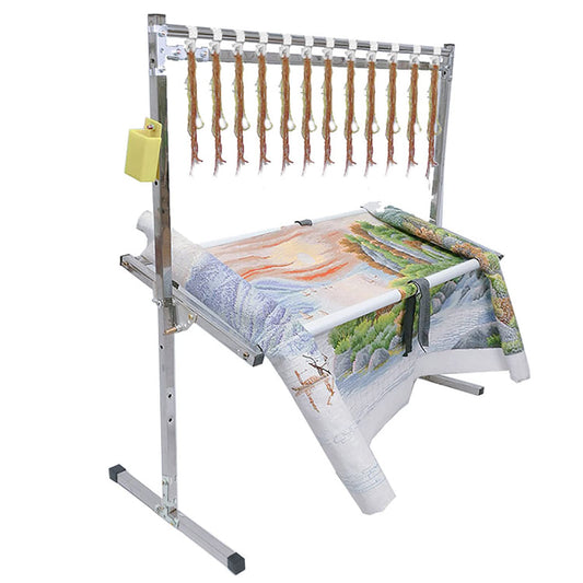 SDVantage Adjustable Embroidery Stand - Height Adjustable Needlework Frame for Cross Stitch and Sewing - Floor Craft Holder for Easy Art and Craft Projects