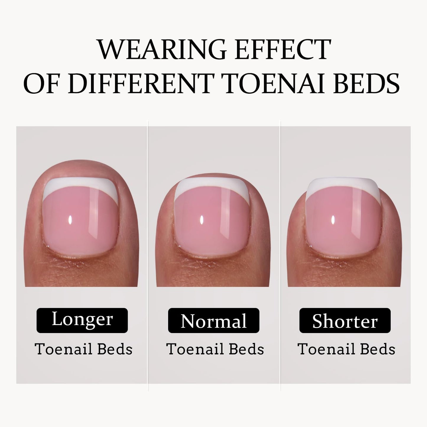 BTArtbox French Tip Press on Nails Toenails Short - Timeless Grace & French Girl