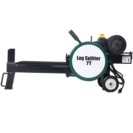 7 Ton Electric Log Splitter, Double Flywheel Log Splitter, 110V 60HZ 2HP 16A, Electric Wood Splitter With Mobile Wheels