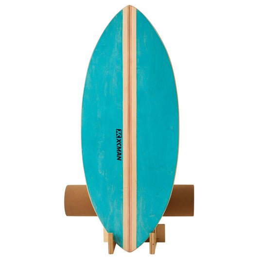 XCMAN Surf Balance Board Trainer with Roller Wooden Exercise Balancing Stability Trainer - Non Slip Surface for Adults Kids|Balance Board Surfing,Skateboarding,Hockey,Yoga