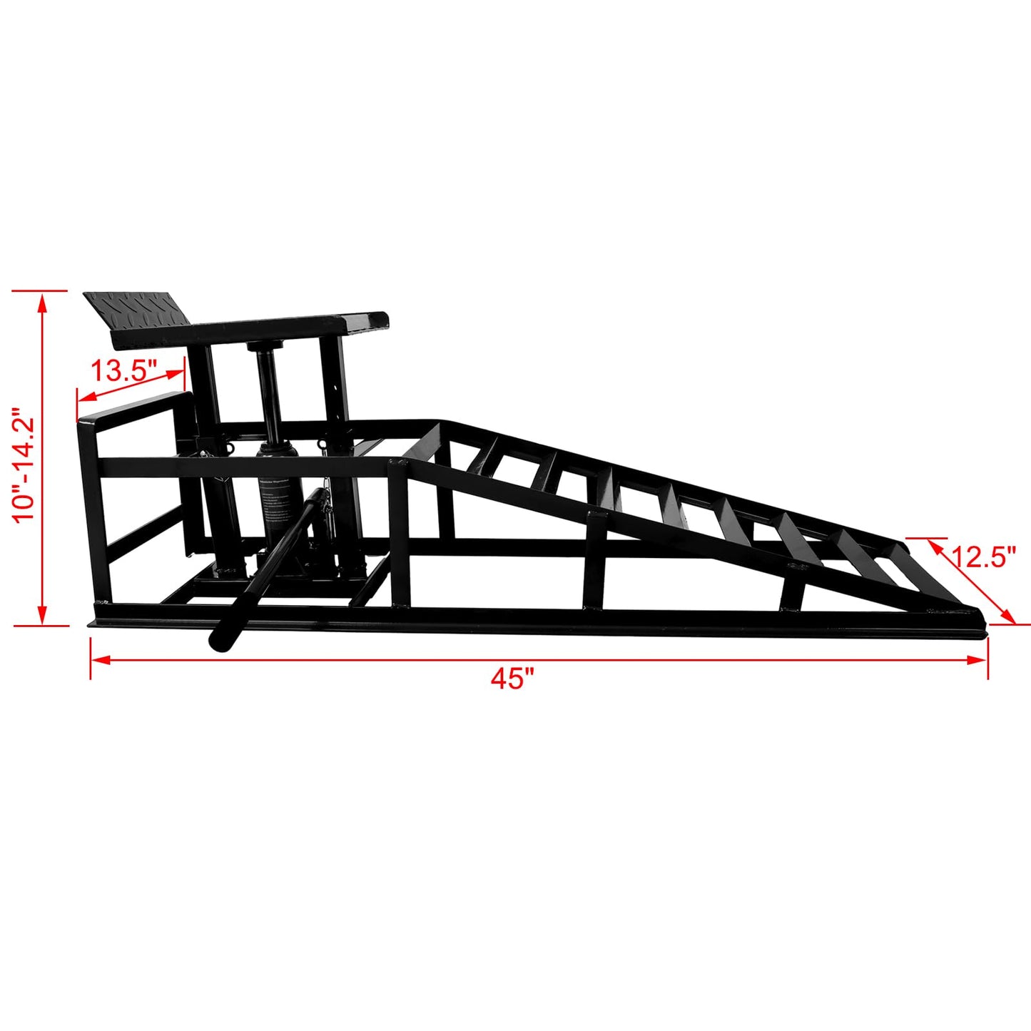 Aoile 2PCS Auto Car Truck Service Ramps Lifts,11023lbs(5T) Garage Car Lift Hydraulic Ramps,Portable Car Ramps for Oil Changes High Lift,Lift Repair Frame Lift Height Adjust 9.8"-15" (Black)