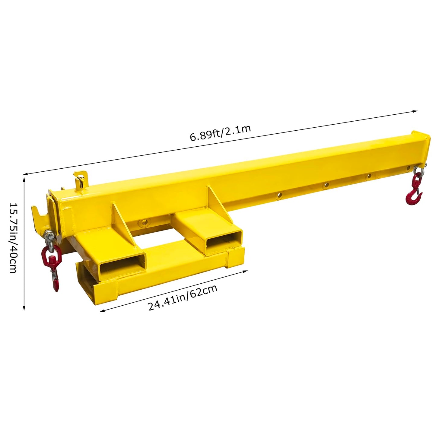 LGXEnzhuo 4400LB Forklift Jib Boom Crane Attachment – Bidirectional Telescopic Carbon Steel Hoist, 12.1ft Adjustable Lifting Arm, 6.3"x2.56" Pocket Size, for Warehouse Farm