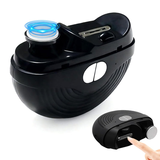 Electric Nail Clipper, 3 Speeds Automatic Nail Clipper for Thin & Thick Nail with 2-in-1 Grinding Heads, LED Light & Nail Scraps Storage, Electric Nail Trimmer for Adults,Seniors and Kids (Black)