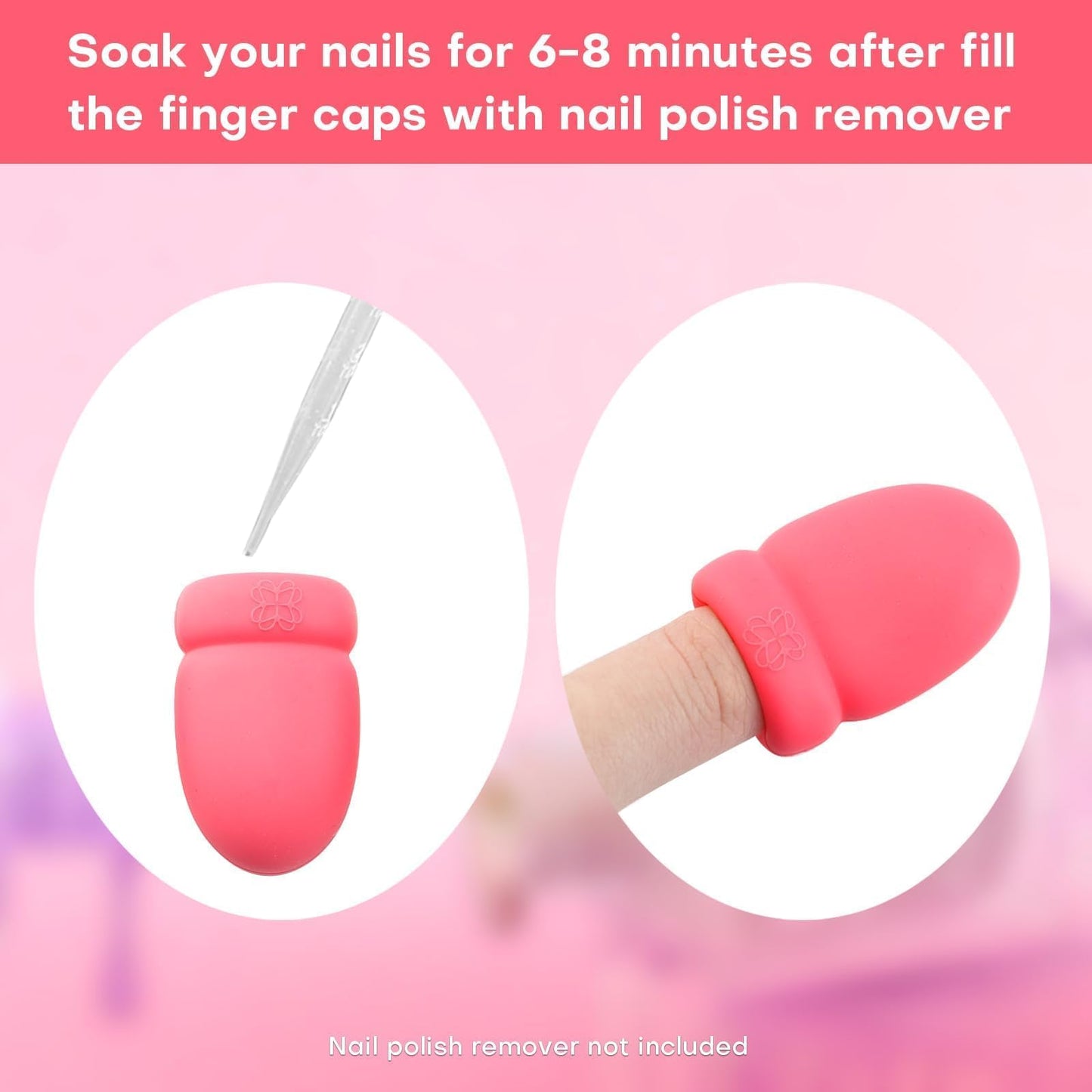 Gel Polish Remover Refill Kits for Nails, Holiday Gifts for Women Girls Nail Polish Remover Set with 10PCS Soak Off Caps & Nail Buffer Block - Quickly Removes Poly Gel & Acrylic Nails (Green Short)