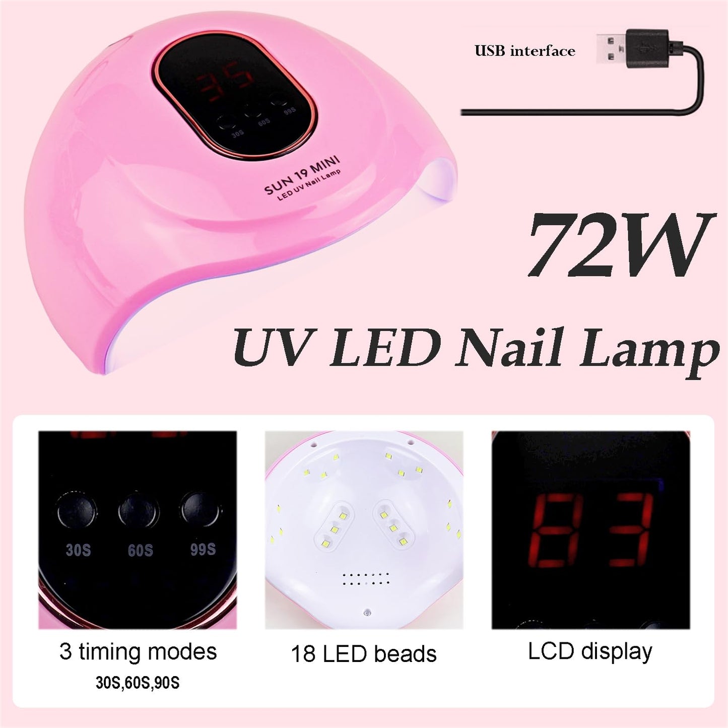 Acrylic Nail Kit for Beginners with Everything Nails Acrylic Set with Drill Nail Lamp Acrylic Powder Glitter Decorations Rhinstones Tools for Women Home Salon