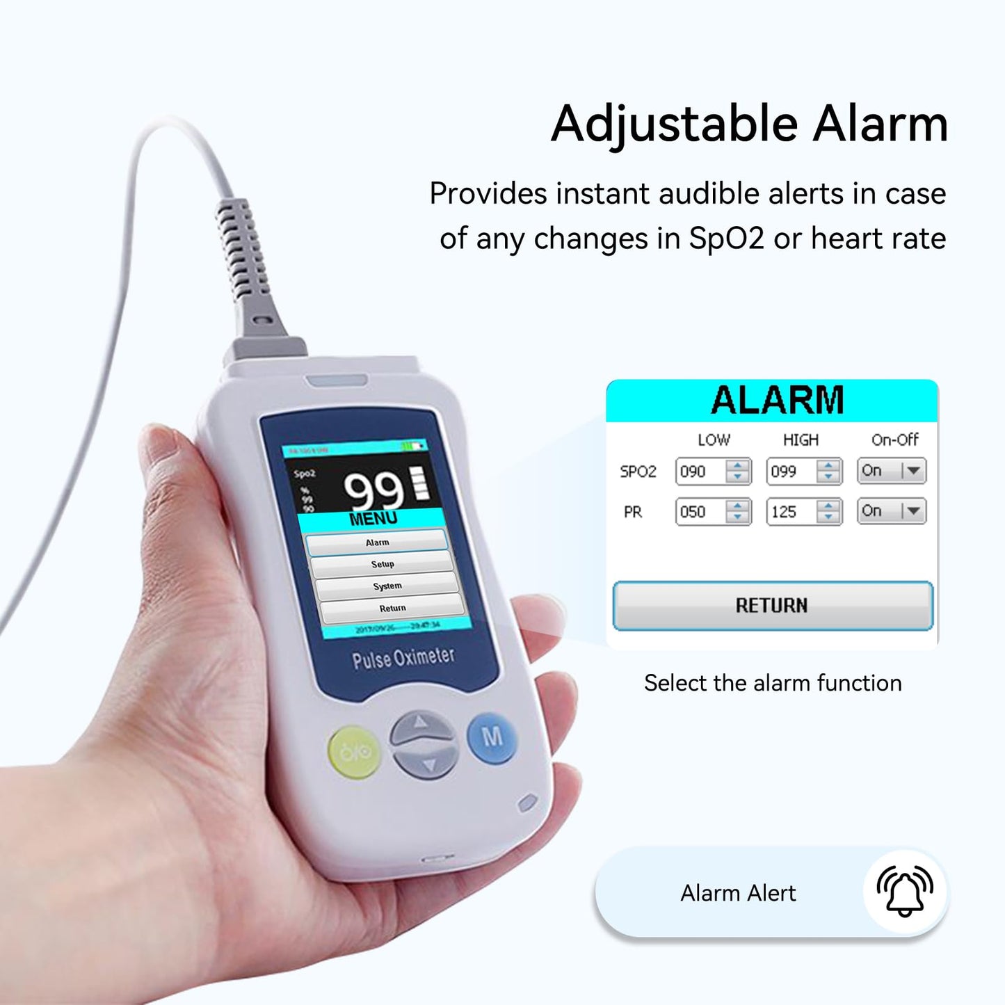 Continuous Pulse Oximeter Fingertip, Medical Grade Accuracy Pulse Oximeters for Baby Fast Reading for SpO2 and Pulse Rate Overnight Monitoring Infant Handheld Blood Oxygen Saturation Monitor for Adults and Kids