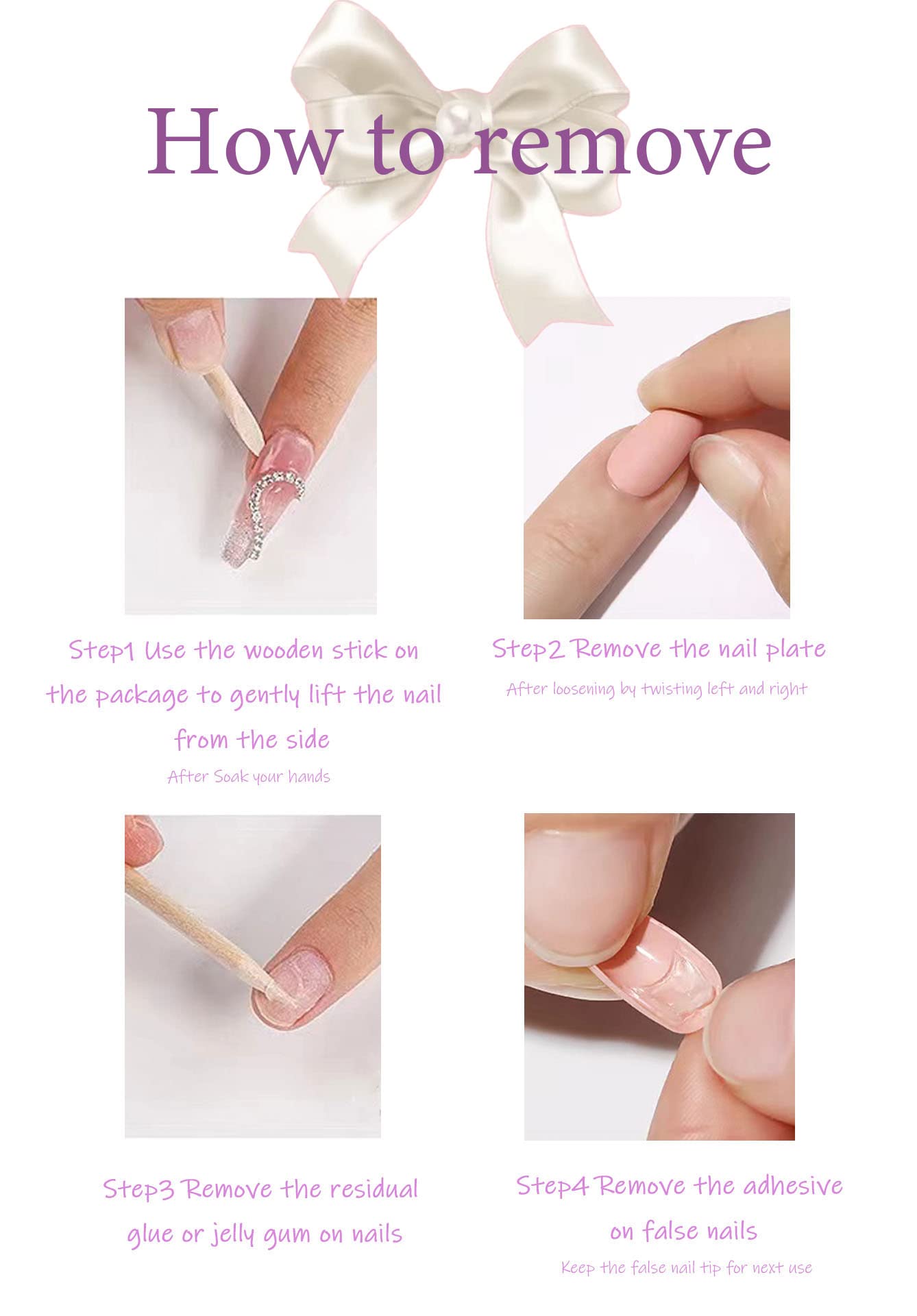 Light Pink Press on Nails Medium Coffin SWEKKE Fake Nails Full Cover 3D Bow False Nails with Pearl Designs Glossy Glue on Nails Cute Acrylic Nails Artificial Nails for Women Girls 24Pcs