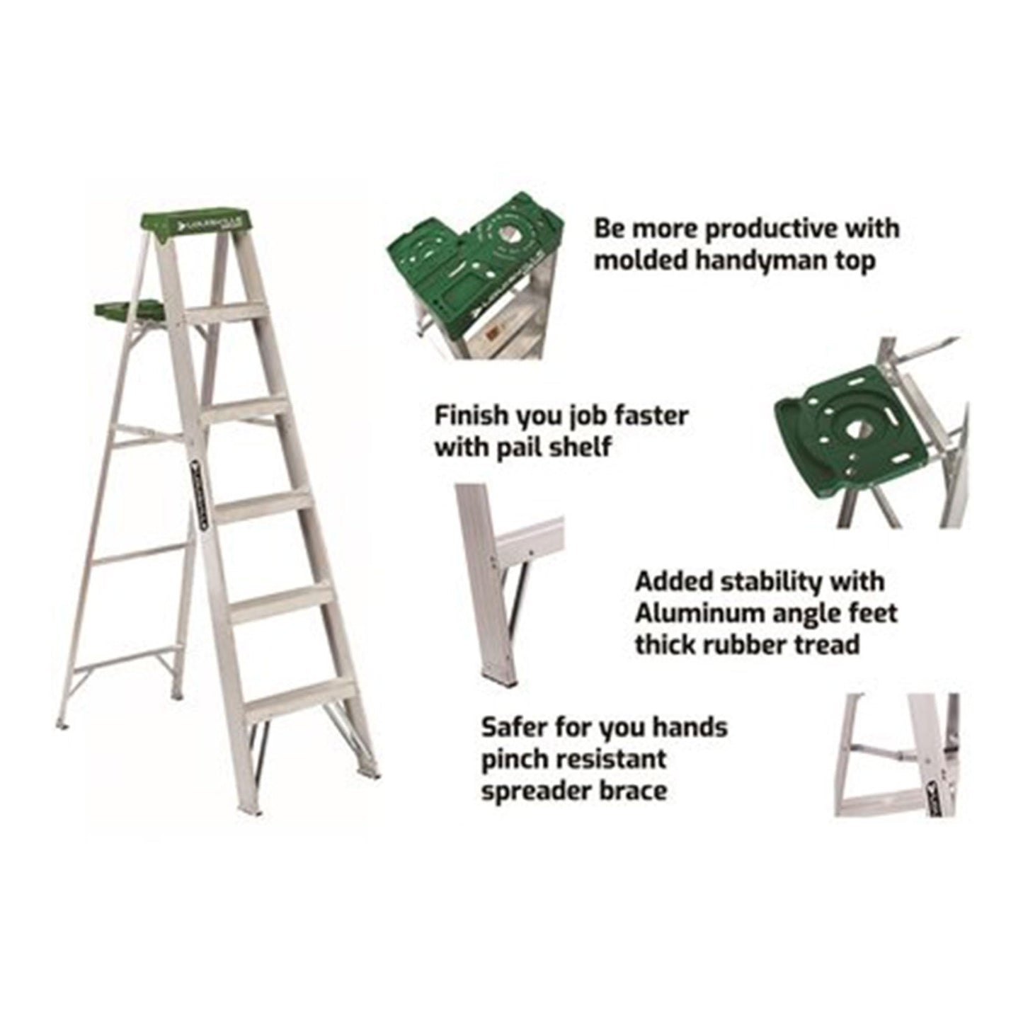 Louisville Ladder 8-Foot Aluminum Step Ladder, 375-Pound Load Capacity, Type IAA, AS4008