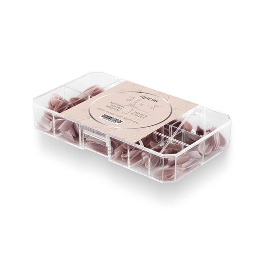 Apres Neutrals Gel-X Mia Box Of Press On Nails, 11 Sizes 00-9, Soft Gel Nail Tip Box (150pcs) (Natural Round Medium, 150pcs)