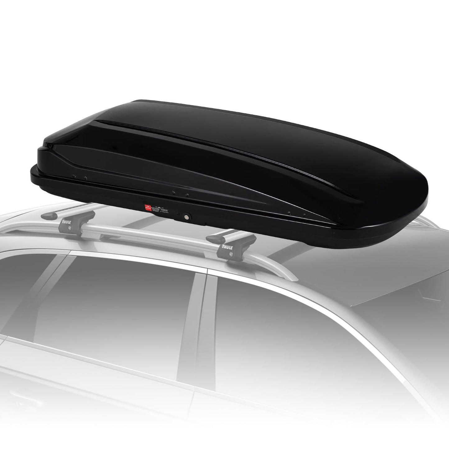 GarveeHome Rooftop Cargo Carrier Hard Shell, 17.6 Cubic Feet Heavy-Duty Roof Cargo Box, Lockable Roof Top Cargo Carrier Box with 2 Reinforced Straps and 2 Keys for Car, Wagon, SUV, Black 70x31x15