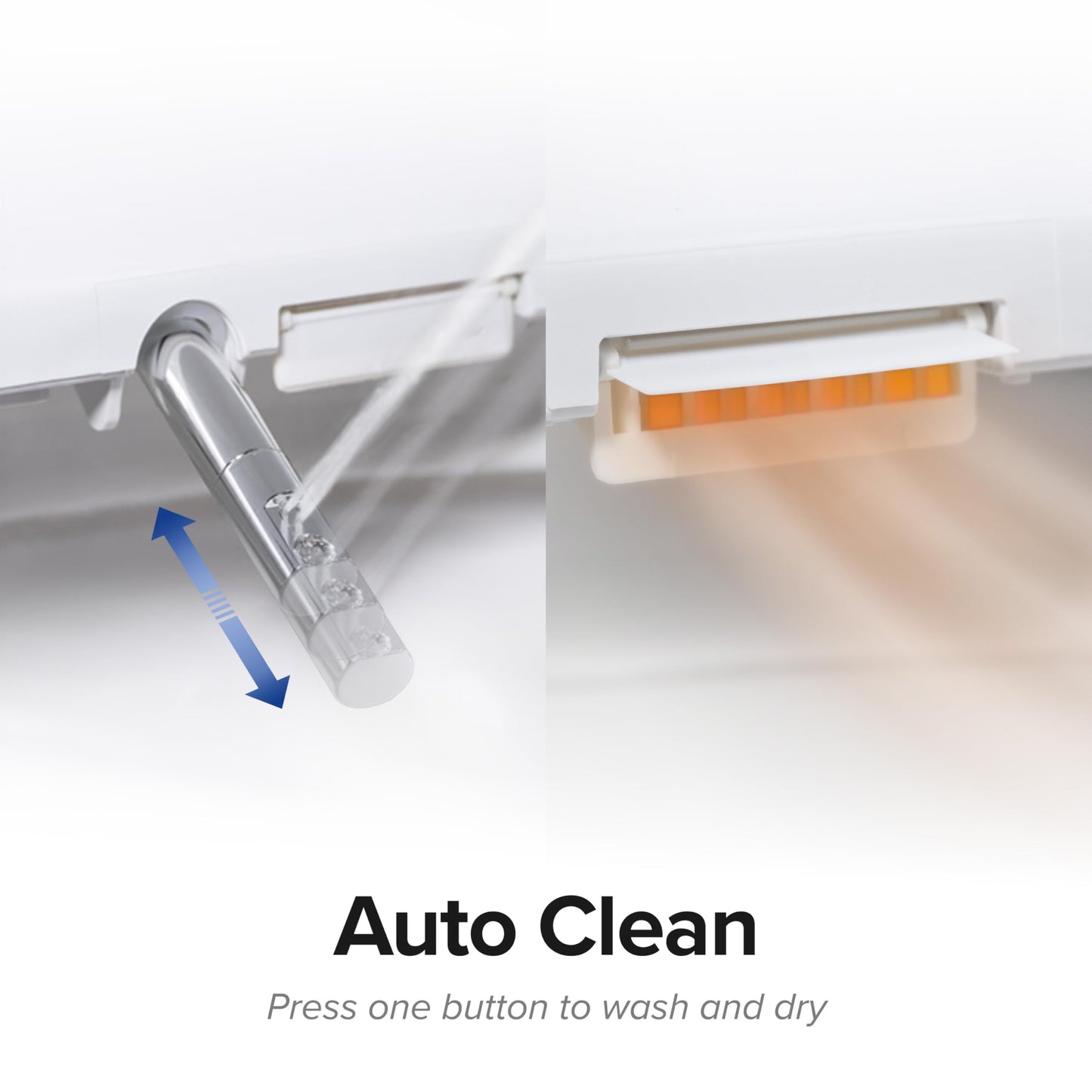 SmartBidet® SB-2400 Advanced Electric Smart Bidet Slim Profile Seat in Elongated White with Remote Control, LED Night Light, Stainless Steel Nozzle, Heated Seat, Warm Dryer