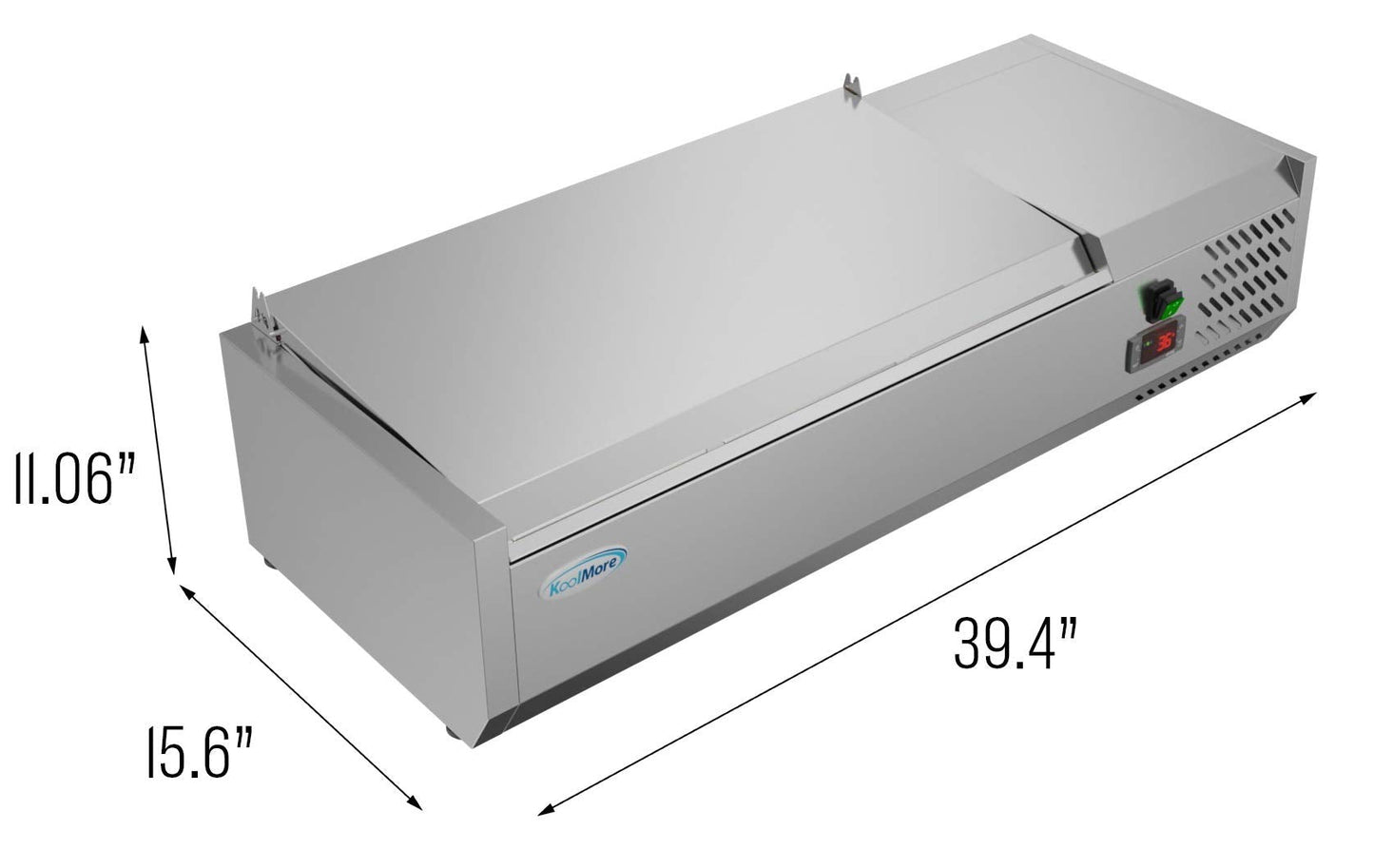 KoolMore SCDC-3P-SG Commercial-Refrigerator, 40 Inch, Silver