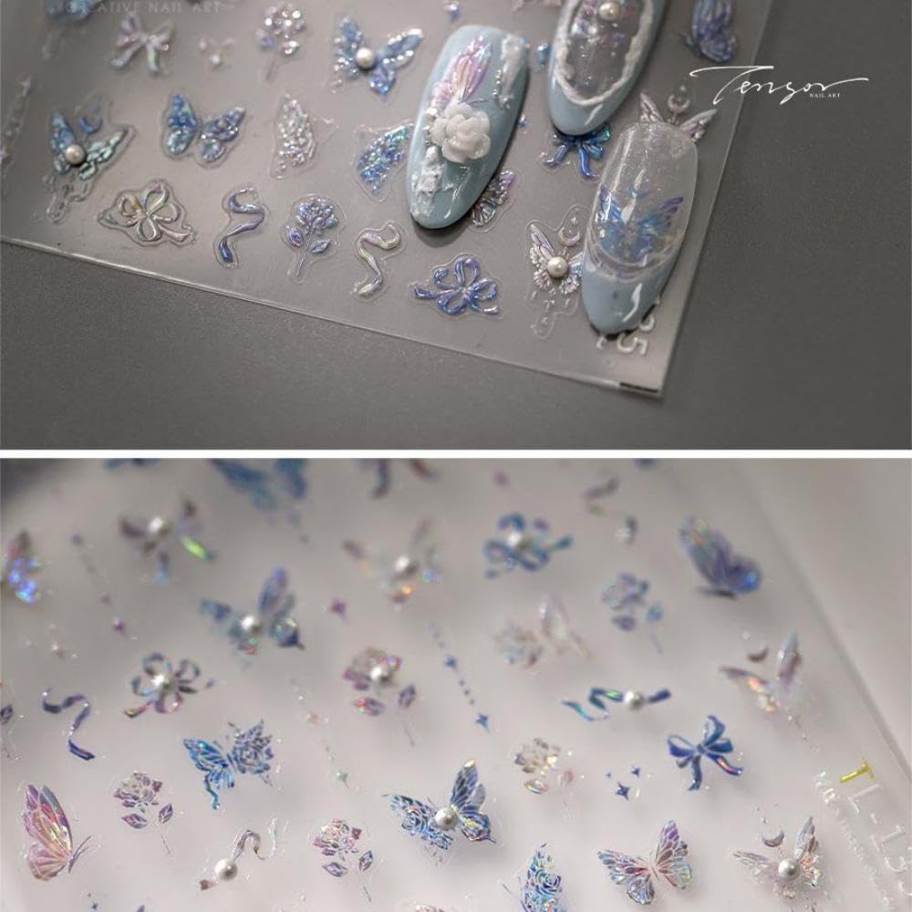 Ocean Nail Stickers 5D Embossed Gold Mermaid Nail Decals Beach Starfish Nail Designs Metallic Golden Self Adhesive Spring Summer Nails Stickers for Women DIY Manicure 1 Sheet