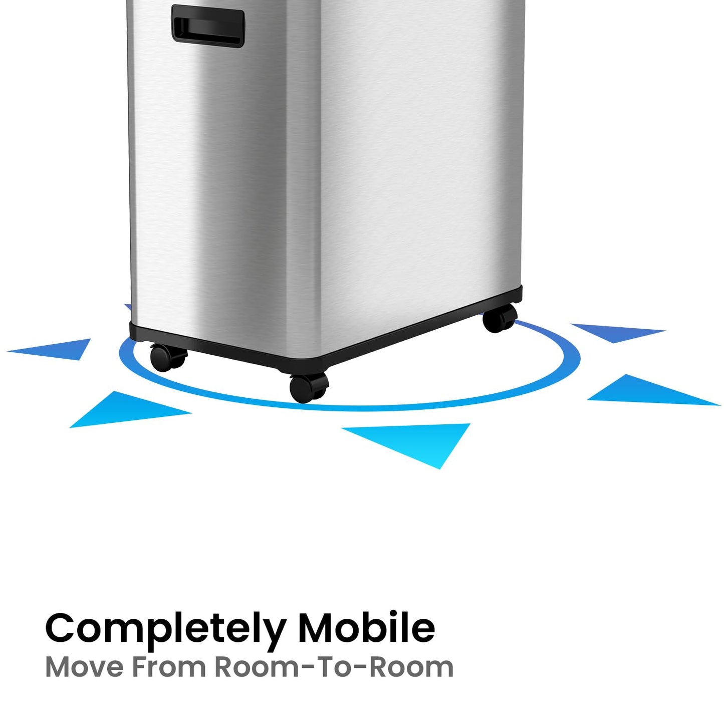 iTouchless 16 Gallon Touchless Sensor Kitchen Trash Can and Recycle Bin with Wheels, 60 Liter Stainless Steel Dual-Compartment (2 x 8 Gallon) Combo Recycling and Garbage Trashcan