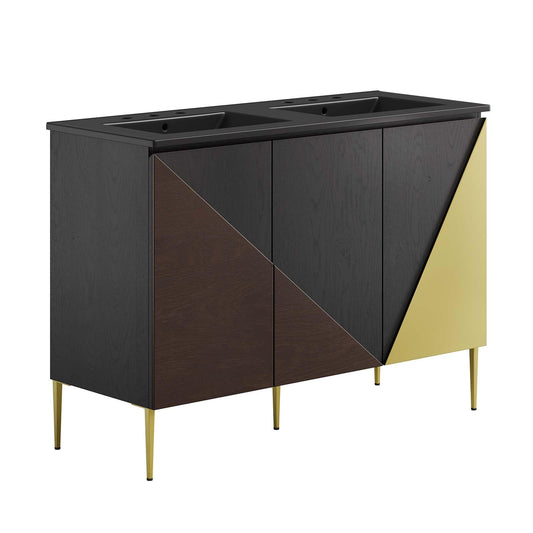 Modway EEI-6667-BLK-BLK Alchemist 48" Double Sink Bathroom Vanity, Black Black