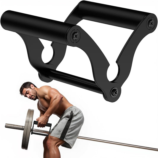 Yuiisenn V Bar Landmine Handle Attachment for Barbell Bar, T-Bar Row Solid Multi-Grip Landmine Handle Attachment with Non-Slip Rubber Handle, Fits Olympic Bars Strength Training Bars,Black