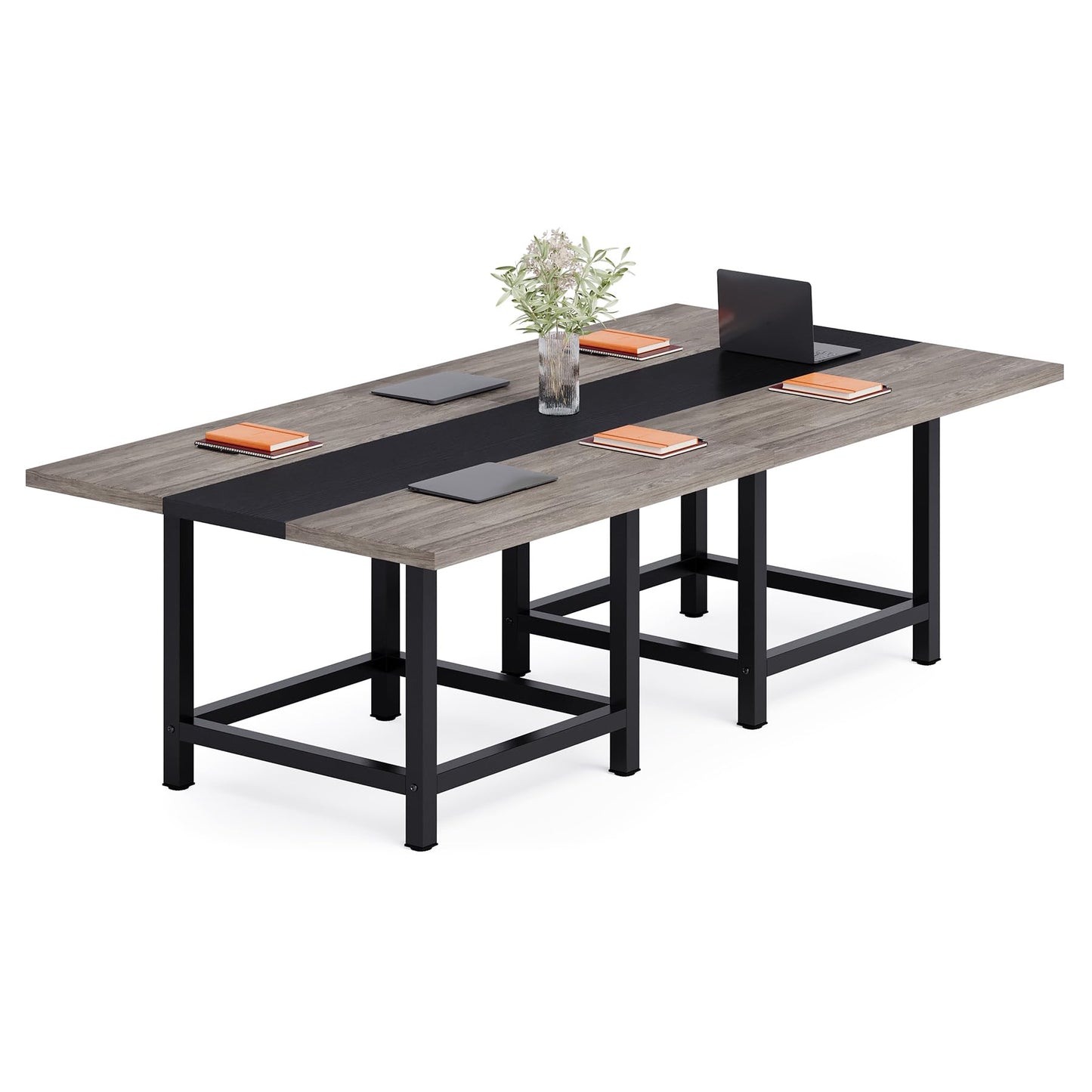LITTLE TREE 39-Inch Square Small Conference Room Table for 4 People, Wood Computer Desk for Home Office, Small Space (Chair not Included)