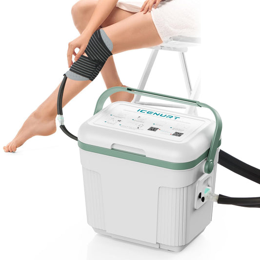 ICENURT Cold Therapy Machine w/Programmable Timer, Ice Machine for Knee After Surgery, Knee Replacement Recovery, Cryotherapy System Pain Relief, Universal Pad for Shoulder, Hip and Ankle