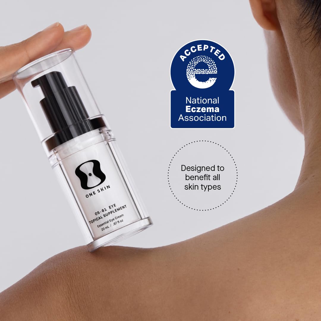 oneskin EYE OS-01 Peptide Topical Supplement | Skin Longevity Age Reversal Eye Cream | Safe for Sensitive Skin, Fragrance-Free, 20 mL / 0.67 oz