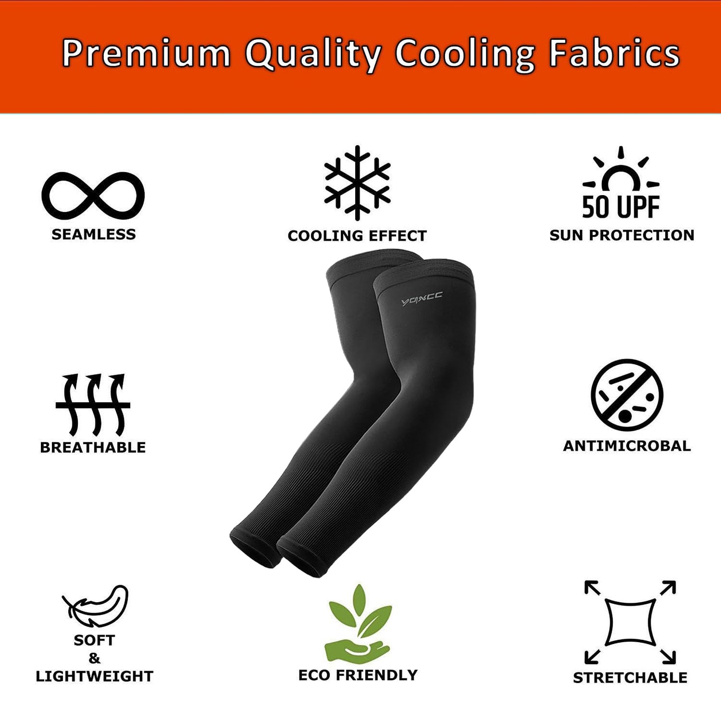 YQXCC 4 Pairs Arm Sleeves, Cooling UV Sun Protection Sports Compression Sleeves for Men Women, Golf Basketball Arm Sleeves