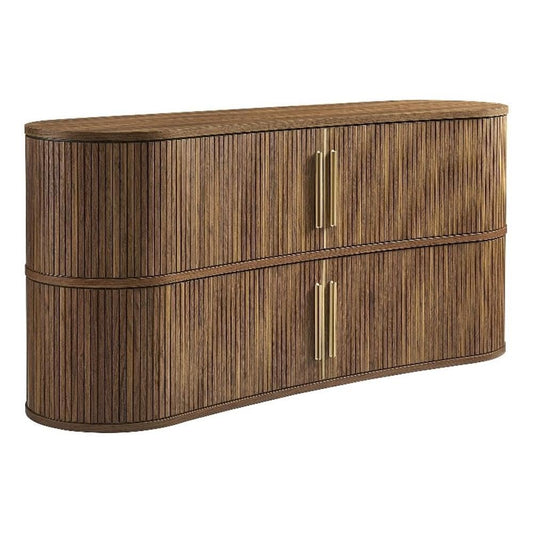 Radcliffe 63" Inch Curved Fluted Sideboard Buffet Cabinet in Walnu