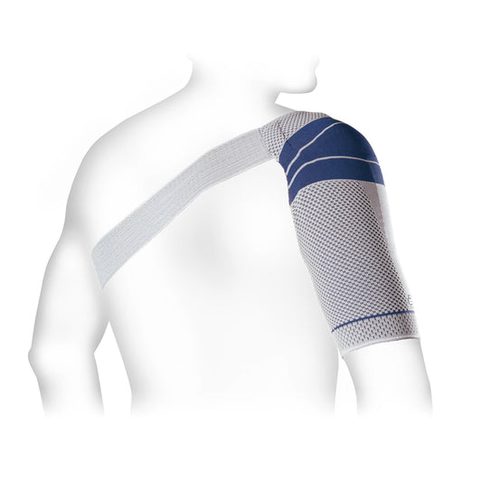 Bauerfeind - OmoTrain S - Shoulder Support - Helps Provide Support for Shoulder Joint & Mobility to Restore Function, Helps Relieve Pain - Right Shoulder - Size 0 - Color Titanium
